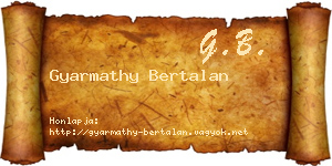 Gyarmathy Bertalan névjegykártya