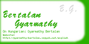 bertalan gyarmathy business card